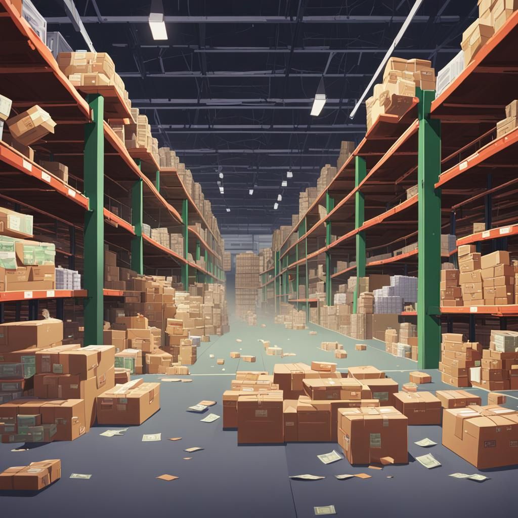 Low-Poly Warehouse Scene in Animated Digital Art