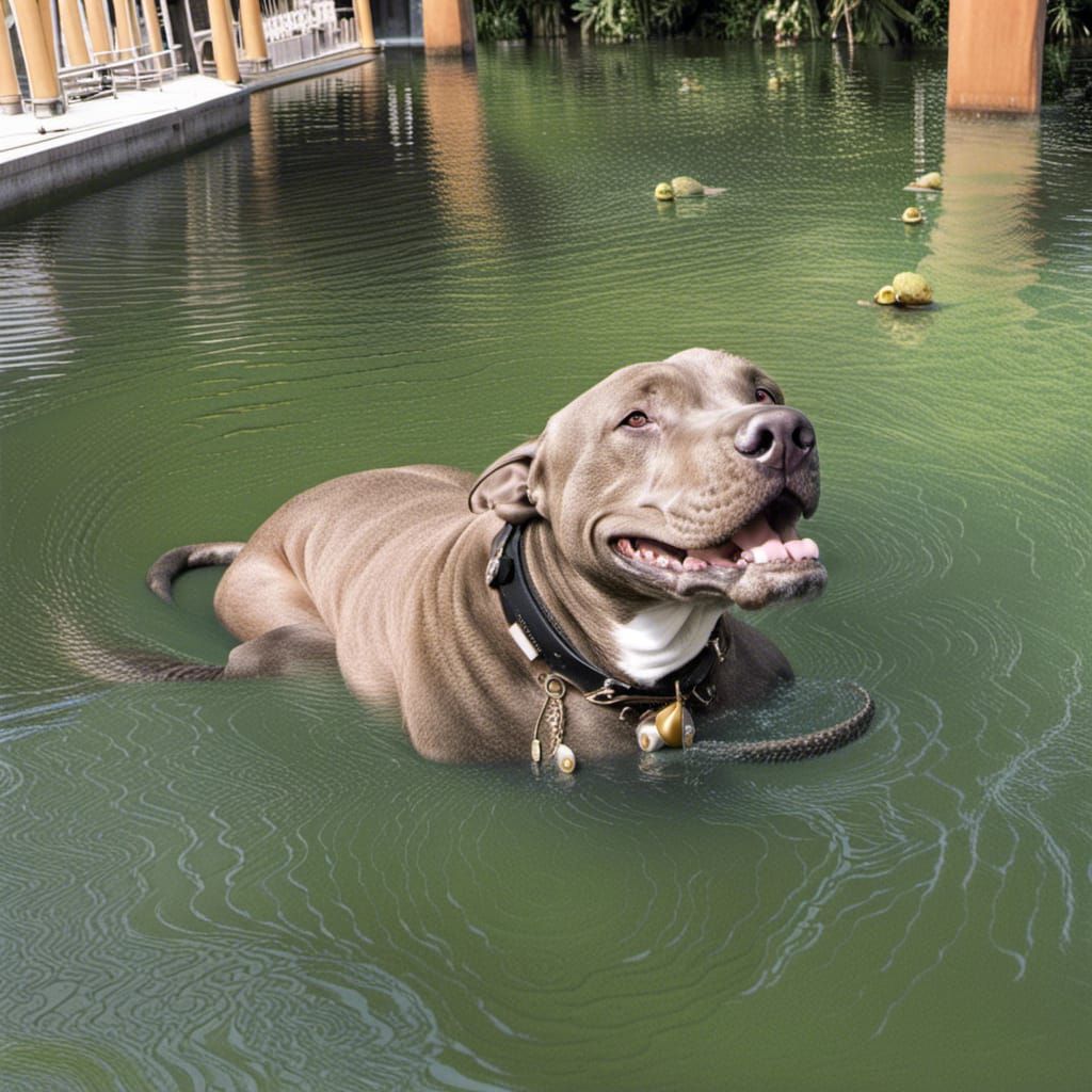 Relaxing Crocodile Pitbull