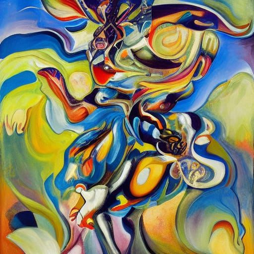 Dreamlike Cubist Masterpiece: Whimsical Rabbit Number 8