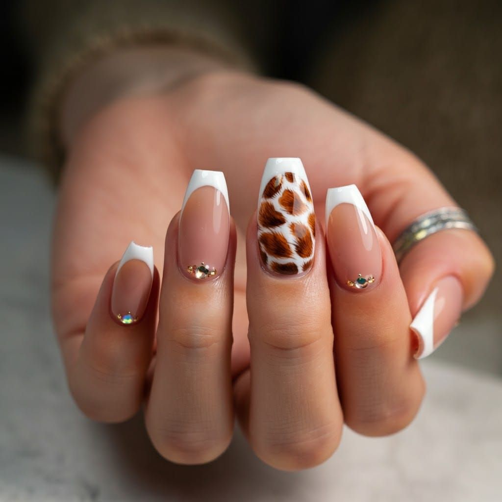 Elegant Autumn Nail Art with French Tips