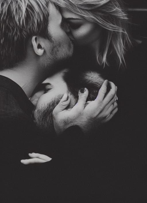 Romantic Kissing Couple Generated by AI