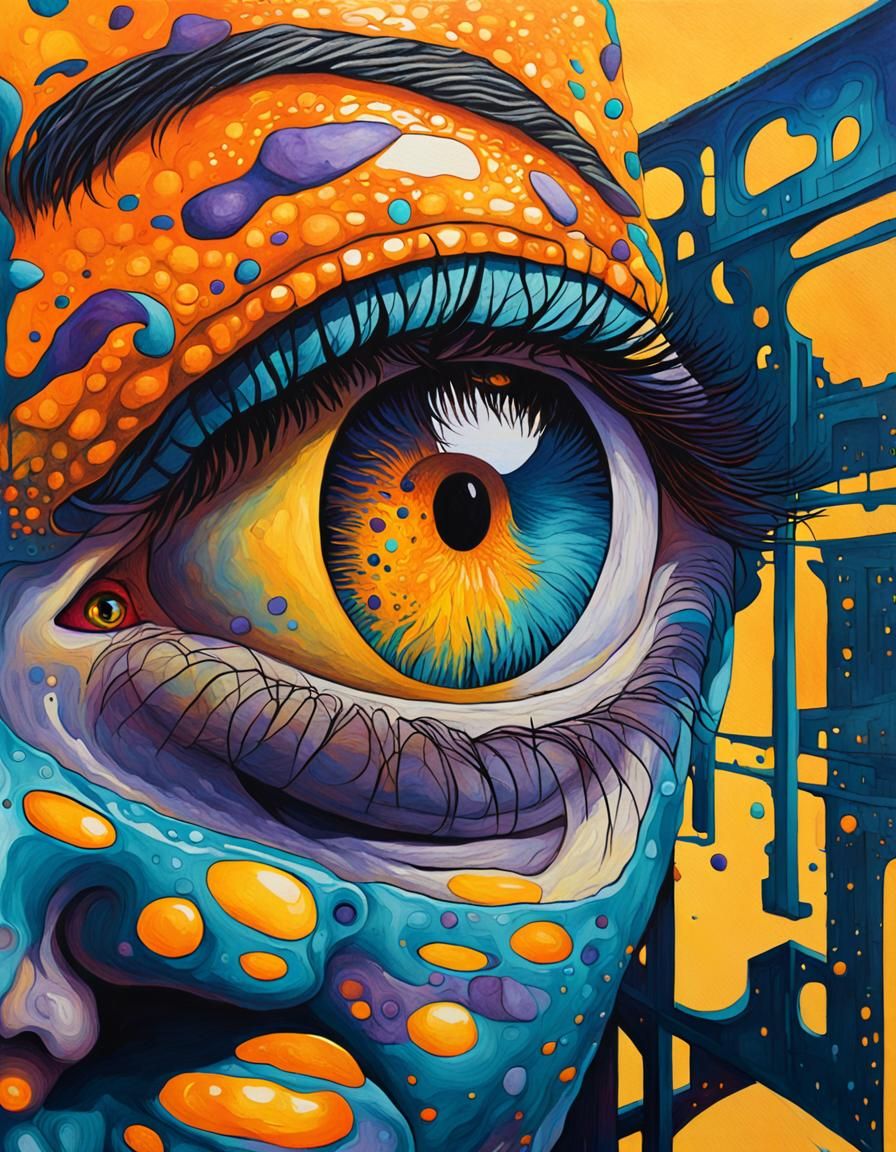 Surreal Eyes in Monochromatic Gothic Art Style