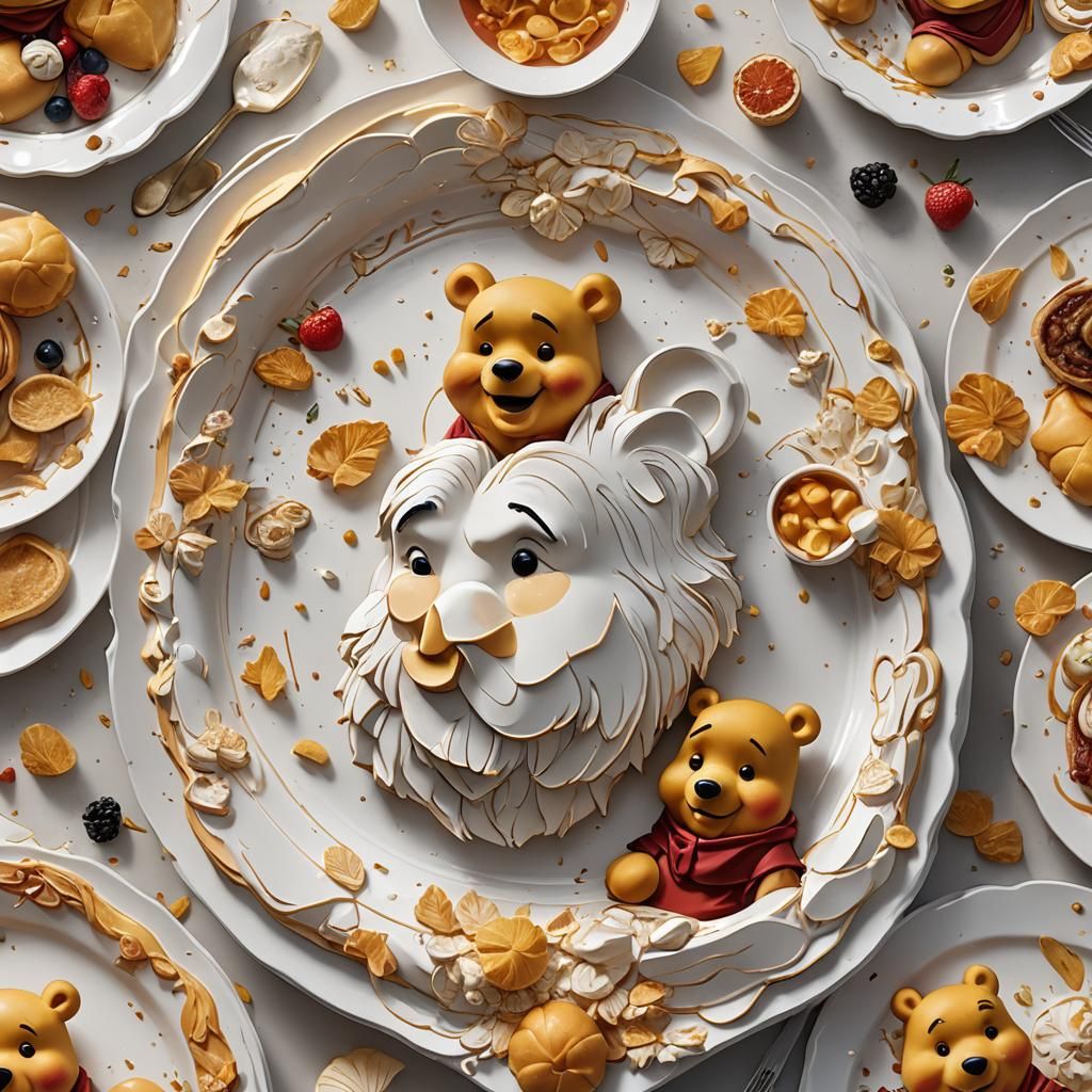 Winnie the Pooh Pie: Hyperdetailed Digital Art
