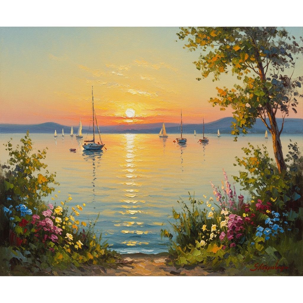 Lake Balaton Sunset: Impressionistic Masterpiece