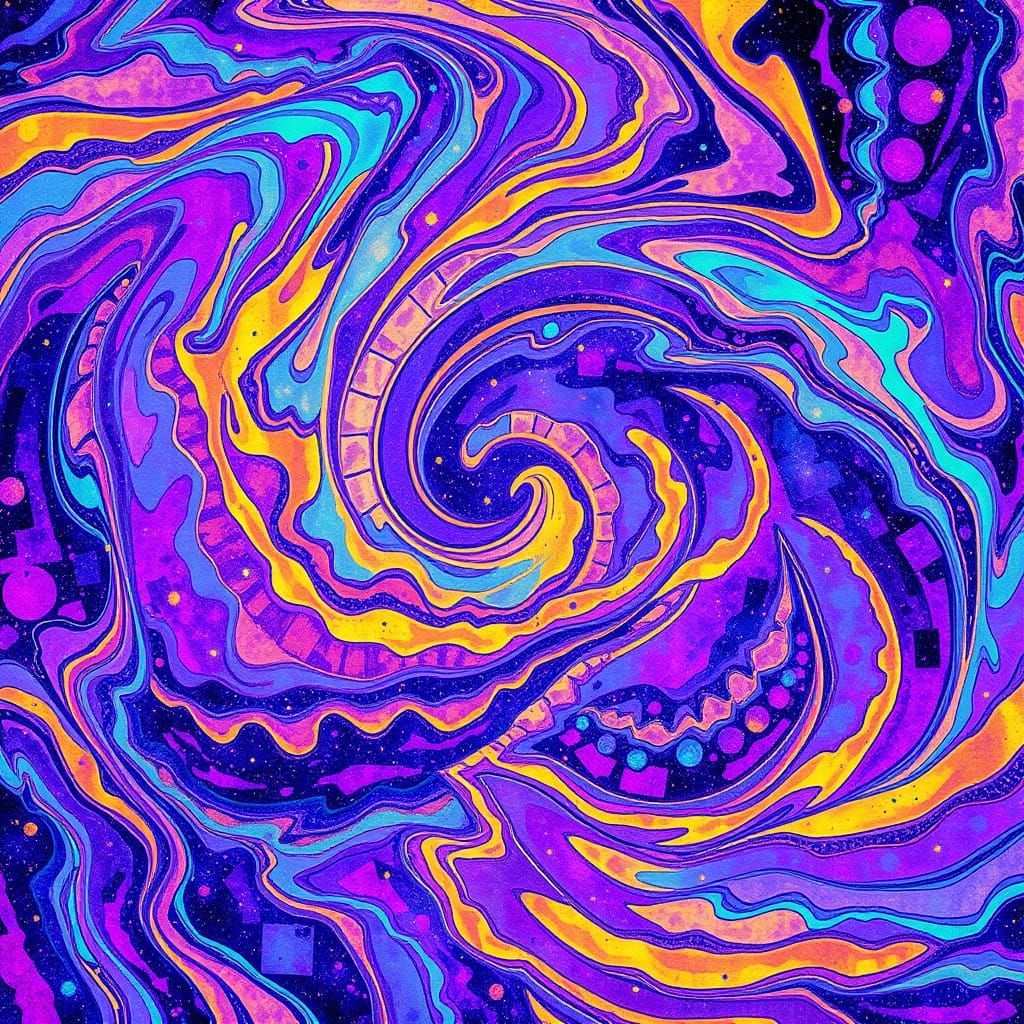 Surreal Cosmic Vortex in Iridescent Galaxy Colors