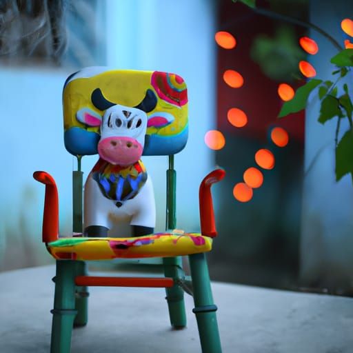 Magical Cow in Chair: Professional Photography