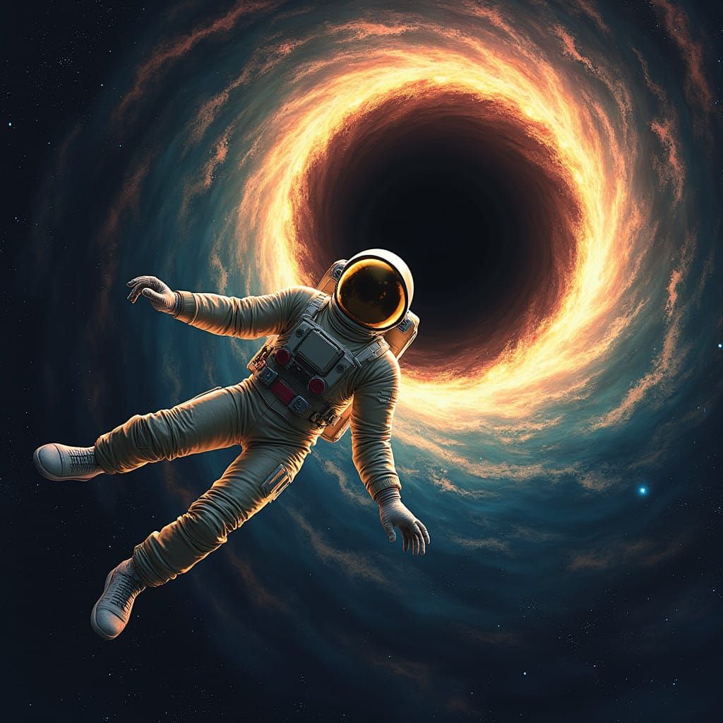 Astronaut Adrift in Cosmic Black Hole Vortex