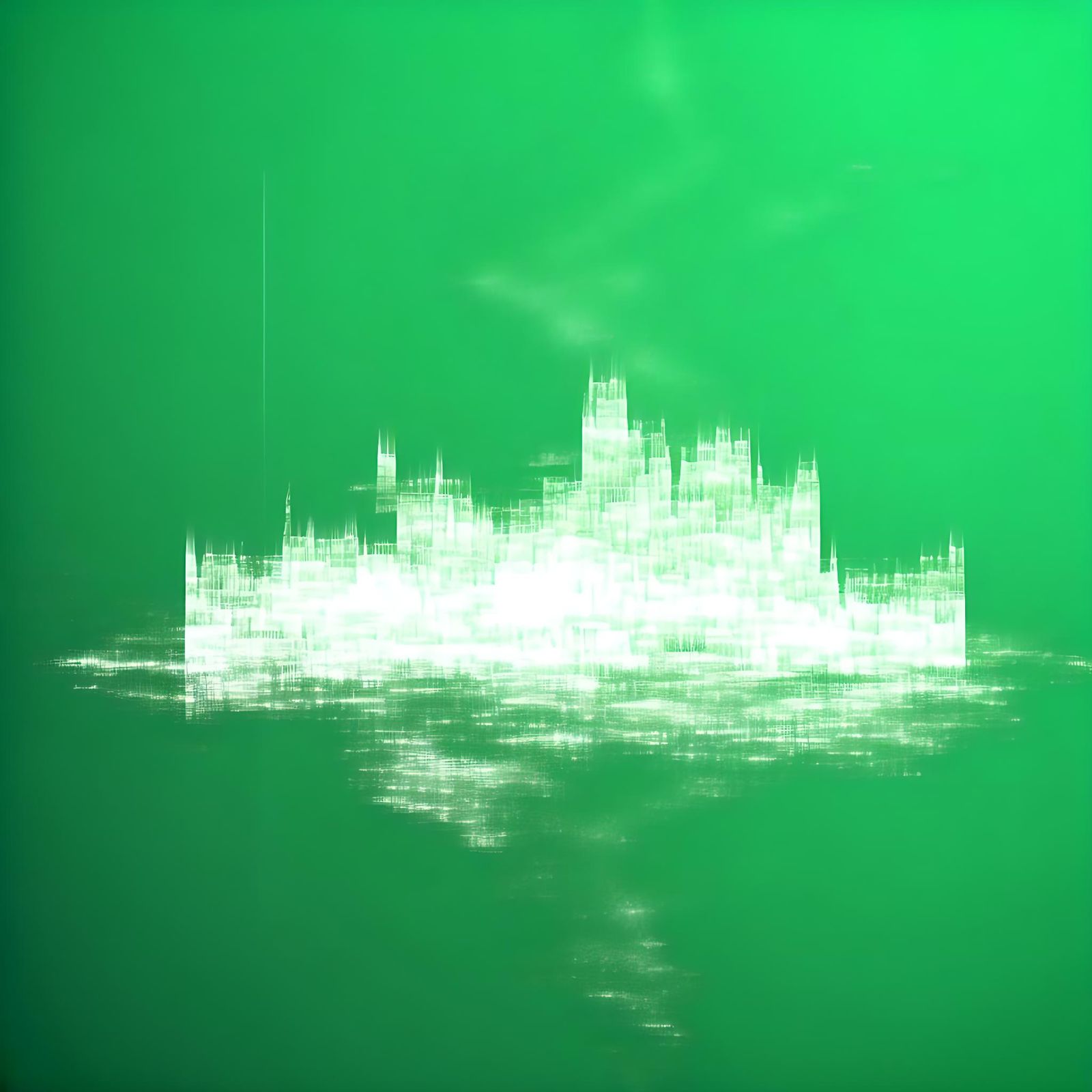 Ethereal Void City in Verdant Green