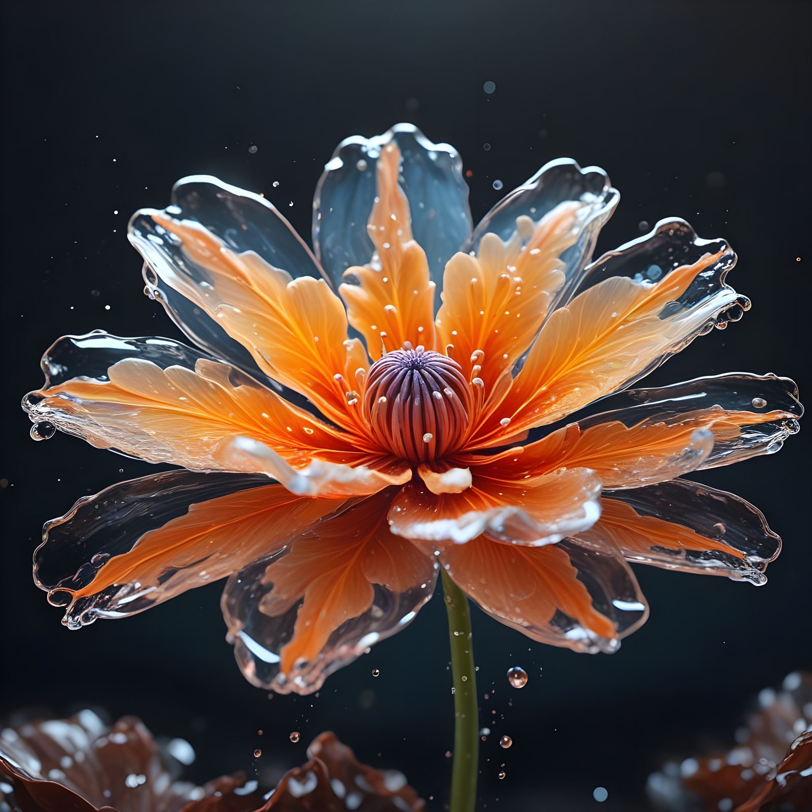 Macroscopic Water Flower Blooms Amidst Underwater Volcanic F...