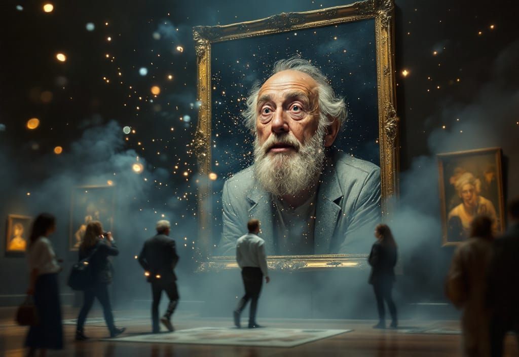 Hyperrealist Painting Subject Comes to Life in Museum