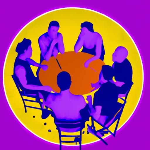 Socratic Circle in Athens: A Bauhaus Pop Art