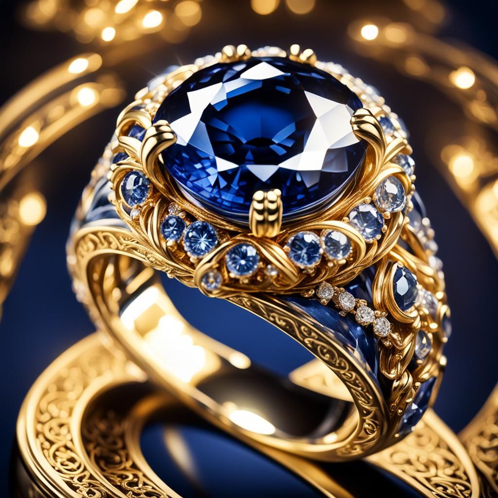 Sapphire Ring Macro Photography in HDR