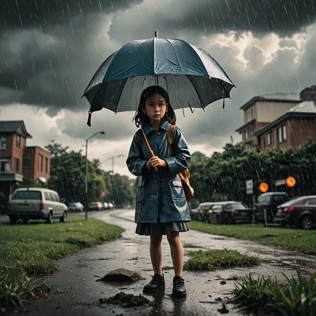 Pop-Up Book Rainy Day Scene