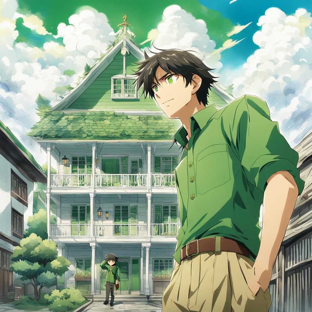 Long-range shot with a lot of sky and clouds on the top. A y...