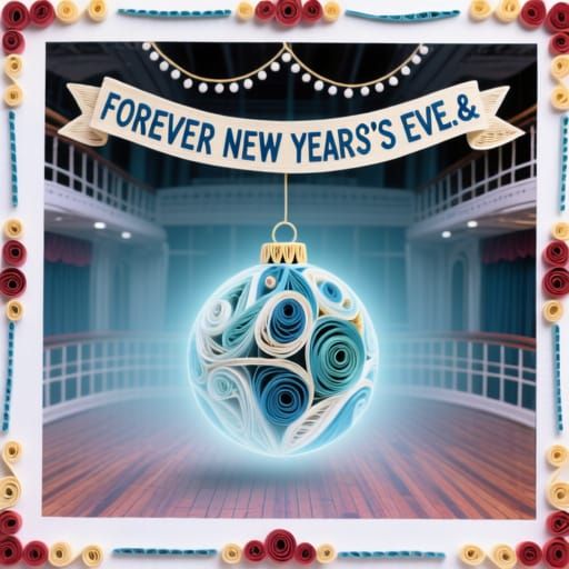 A ghostly New Year's Eve ball in the ballroom of a doomed sh...