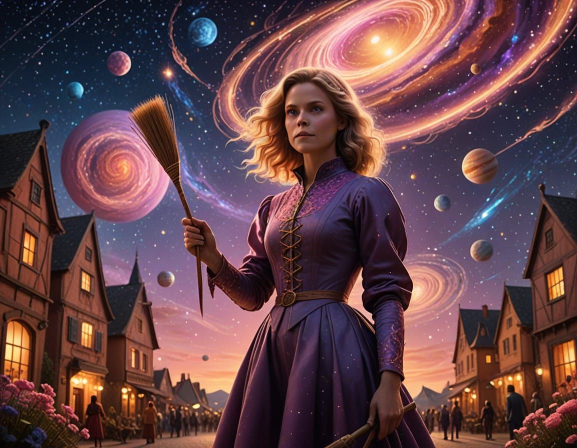 Ethereal Elizabeth Montgomery in Vibrant Surrealist Dreamsca...