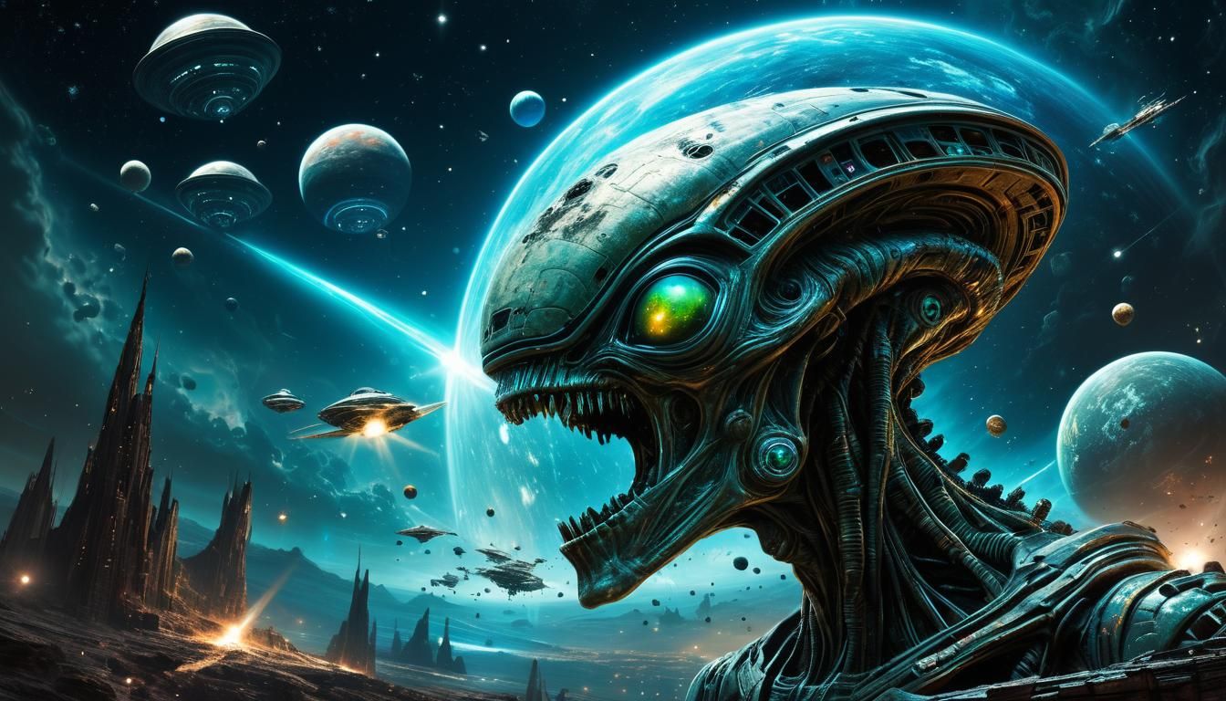 Dynamic Alien Invasion Digital Painting