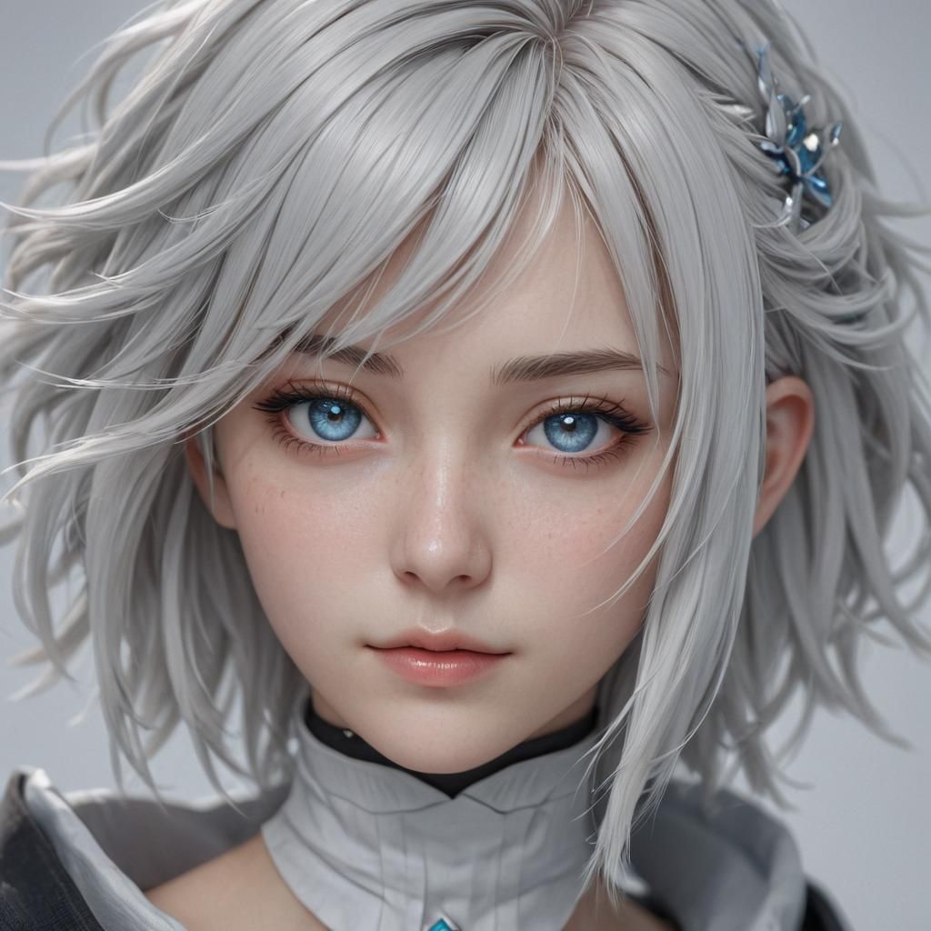 Female Satoru Gojo: 3D Anime Art Portrait