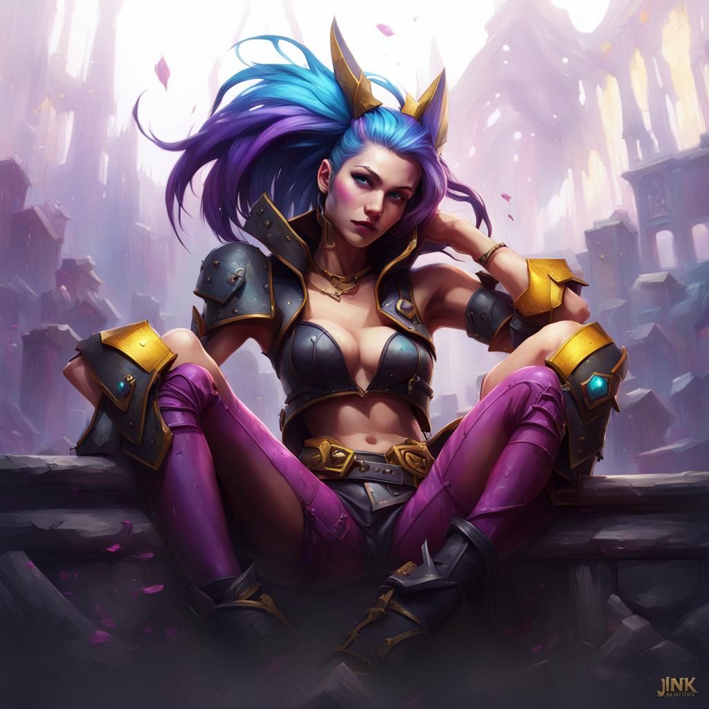 Jinx in Leather Armor: Dark Fantasy Concept Art