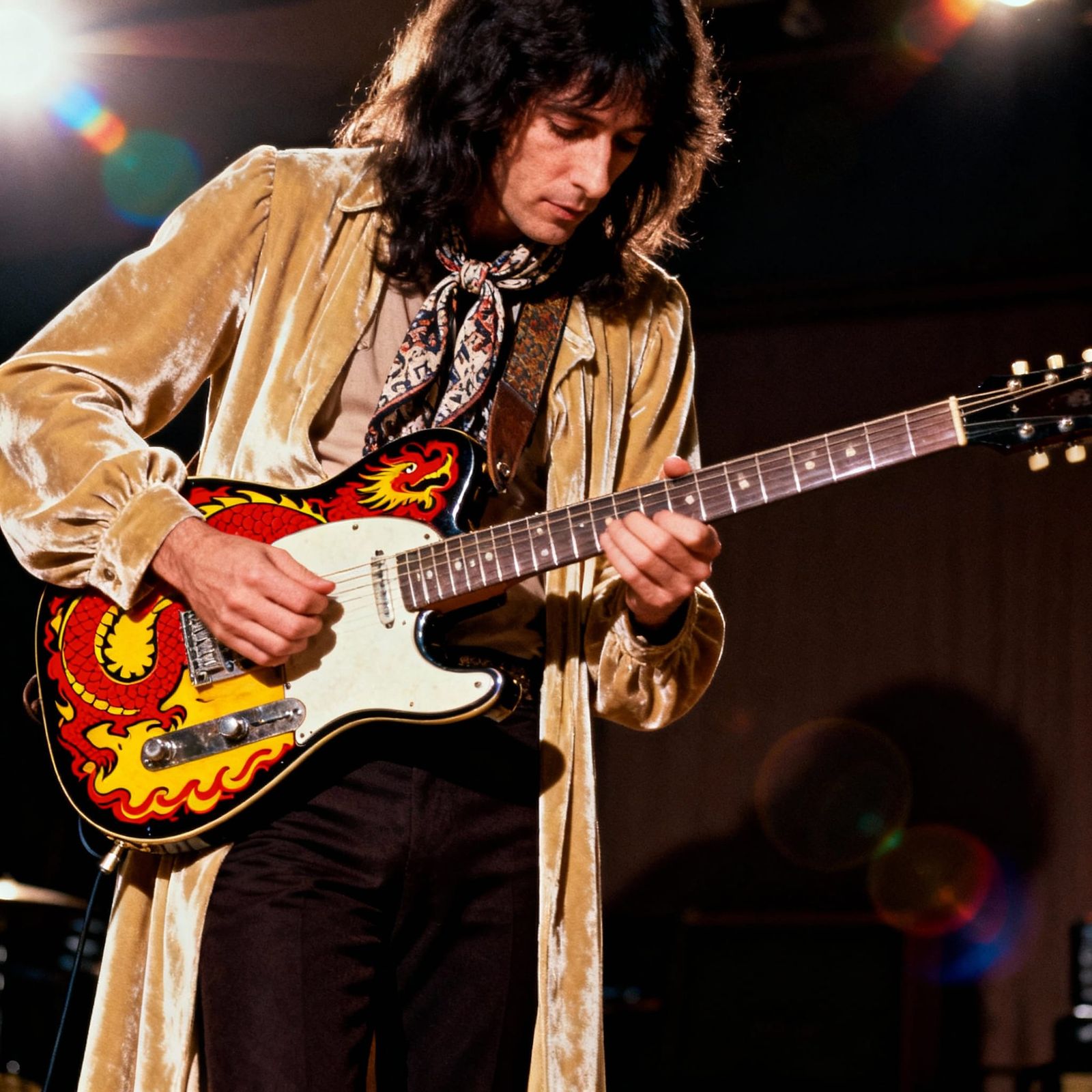 Jimmy Page in 1960s Studio Portrait with Dragon Telecaster