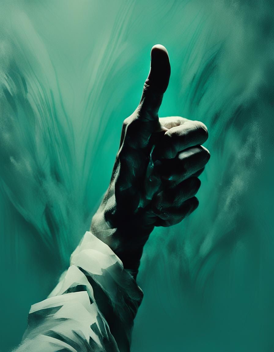 Elegant Thumbs Up in Dark Fantasy Style