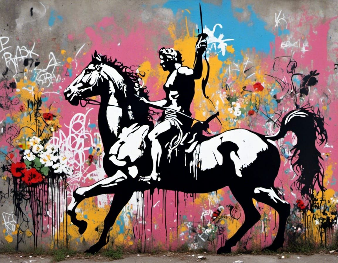 Man on horse graffiti (Neo-expressionism)