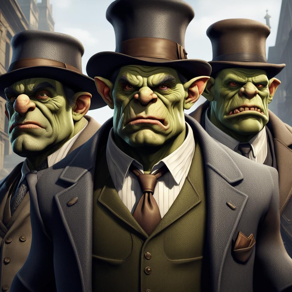Orc Gangsters in 1920s Style, Digital Art