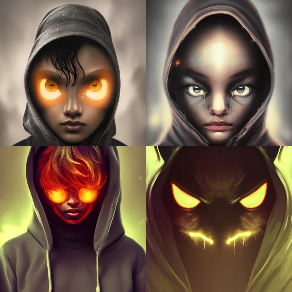 Hooded Animal Portrait in Detailed Digital Art