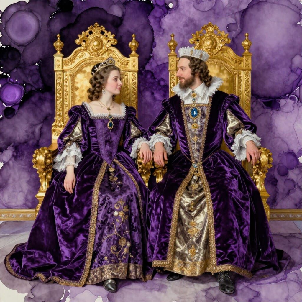 Renaissance Royalty in Purple Before Baroque Thrones