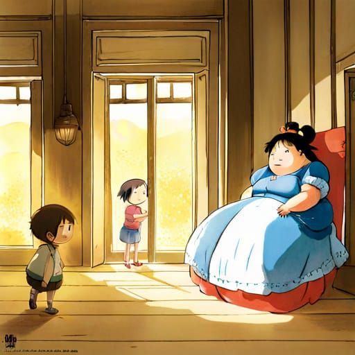 Anime Style Fat Princess with Skinny People