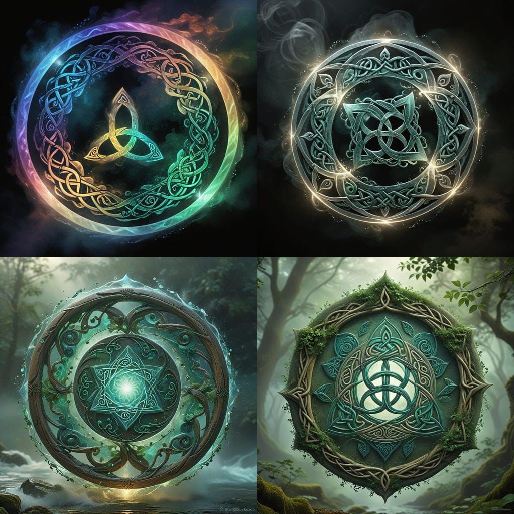 Celtic Triskel Symbol in Ethereal Mist
