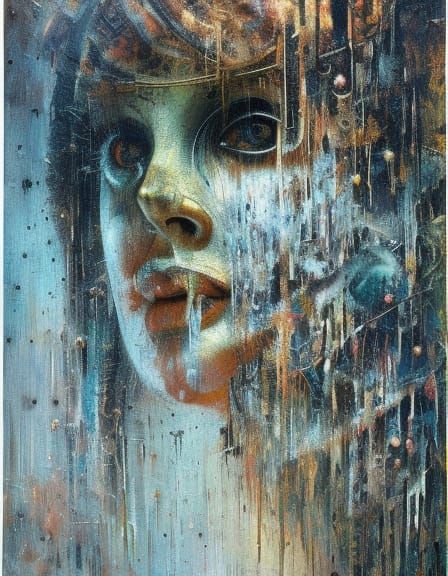 Portrait of a woman made of fog