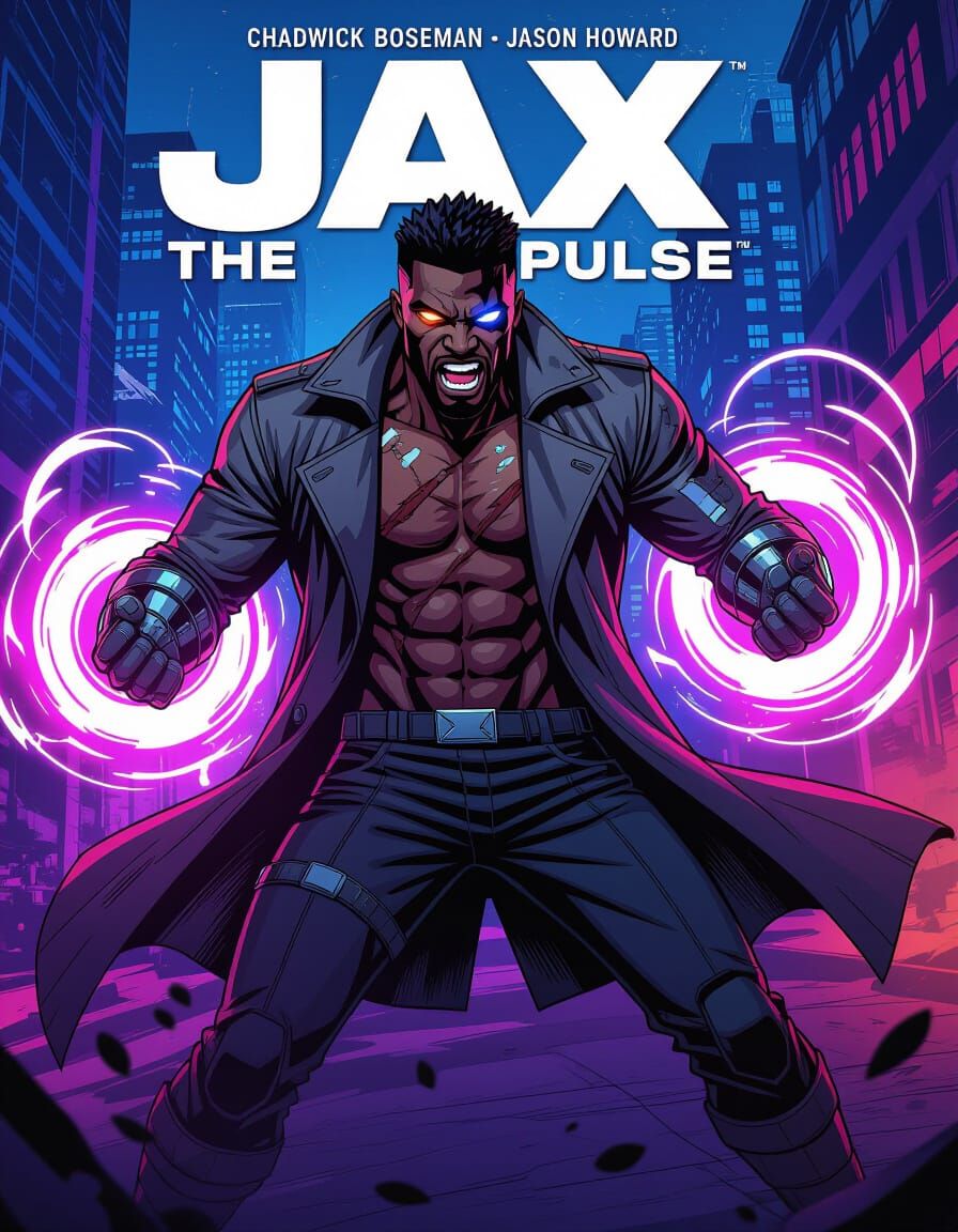 African American Superhero Jax The Pulse in Dynamic Action