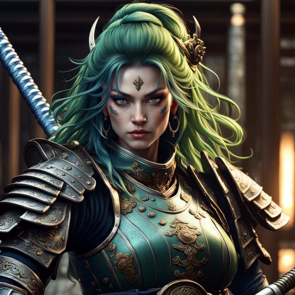 Triton Samurai in Shogun Armor: Fantasy Art