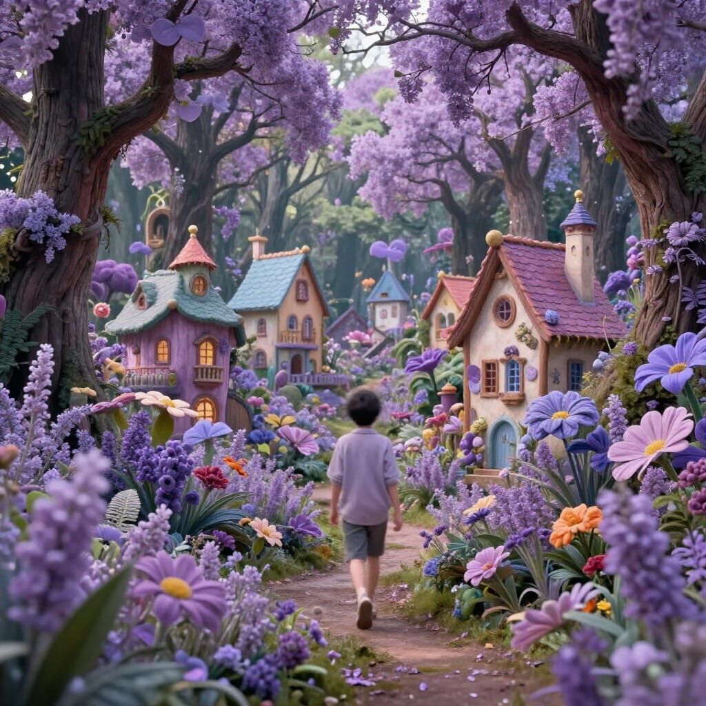 Whimsical Wonderland Forest with Quaint Houses