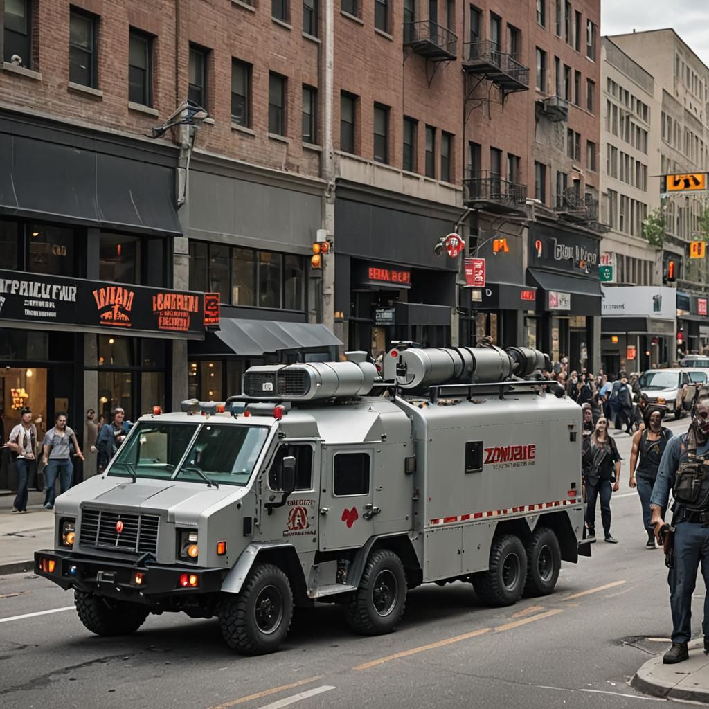 Armored Truck Ready for Zombie War in City