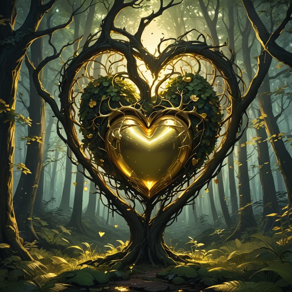 Golden Heart of the Forest: 3D Anime Art