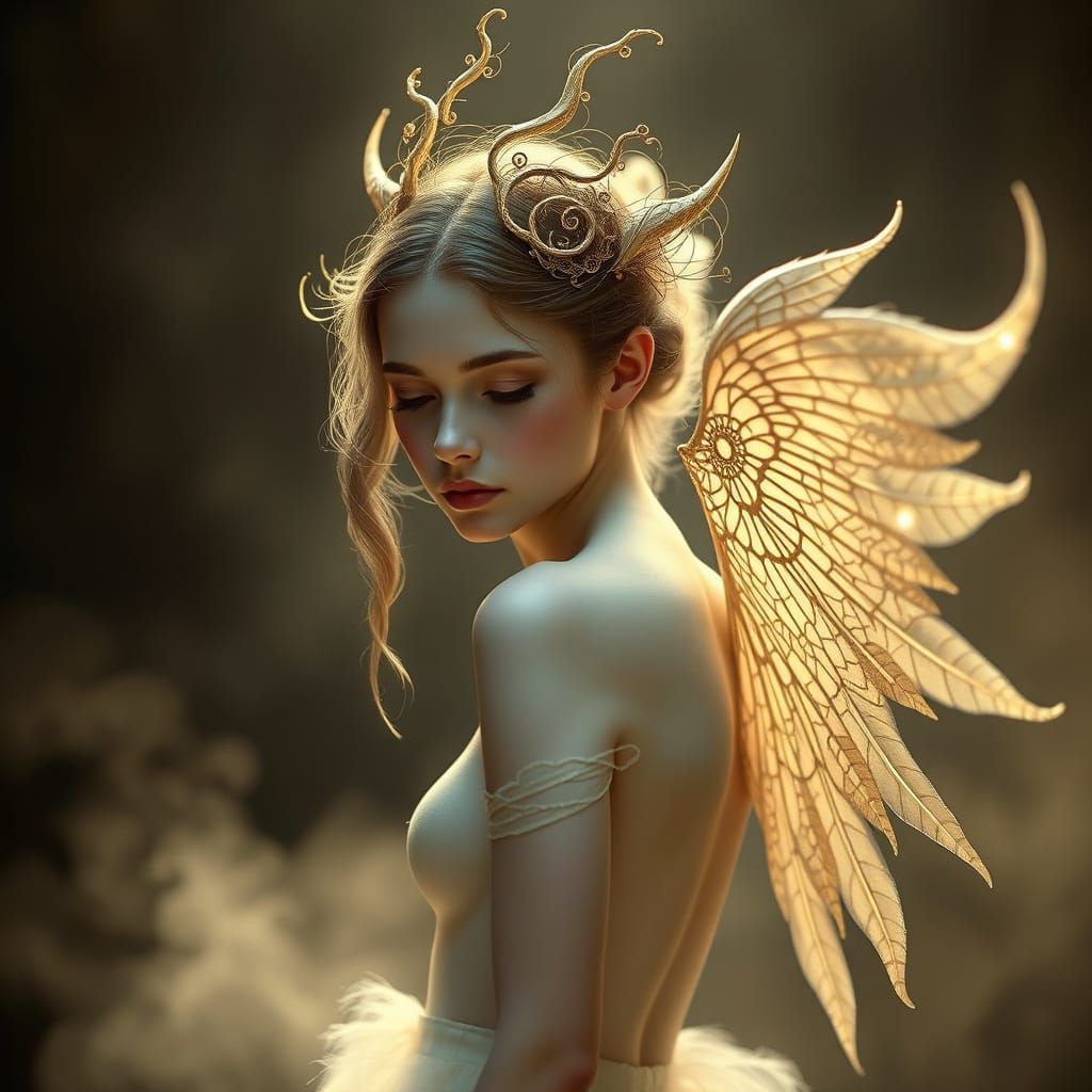 Ethereal Goddess with Delicate Wings