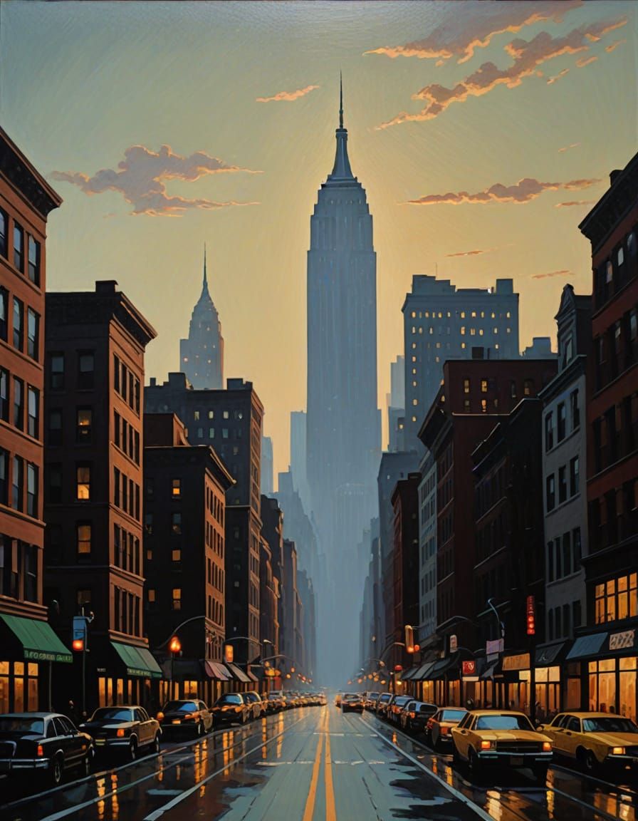 Nostalgic Hudson River Valley Landscape in Acrylic Art