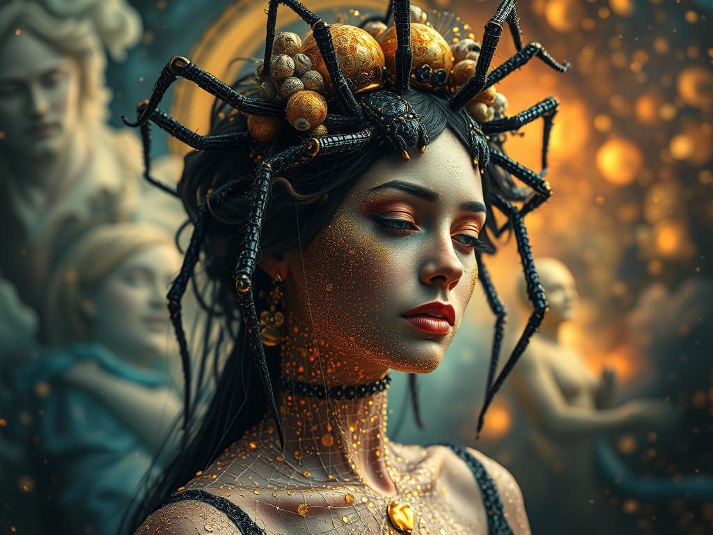 Goddess of Nature in Vibrant, Intricately Detailed Klimt-Ins...