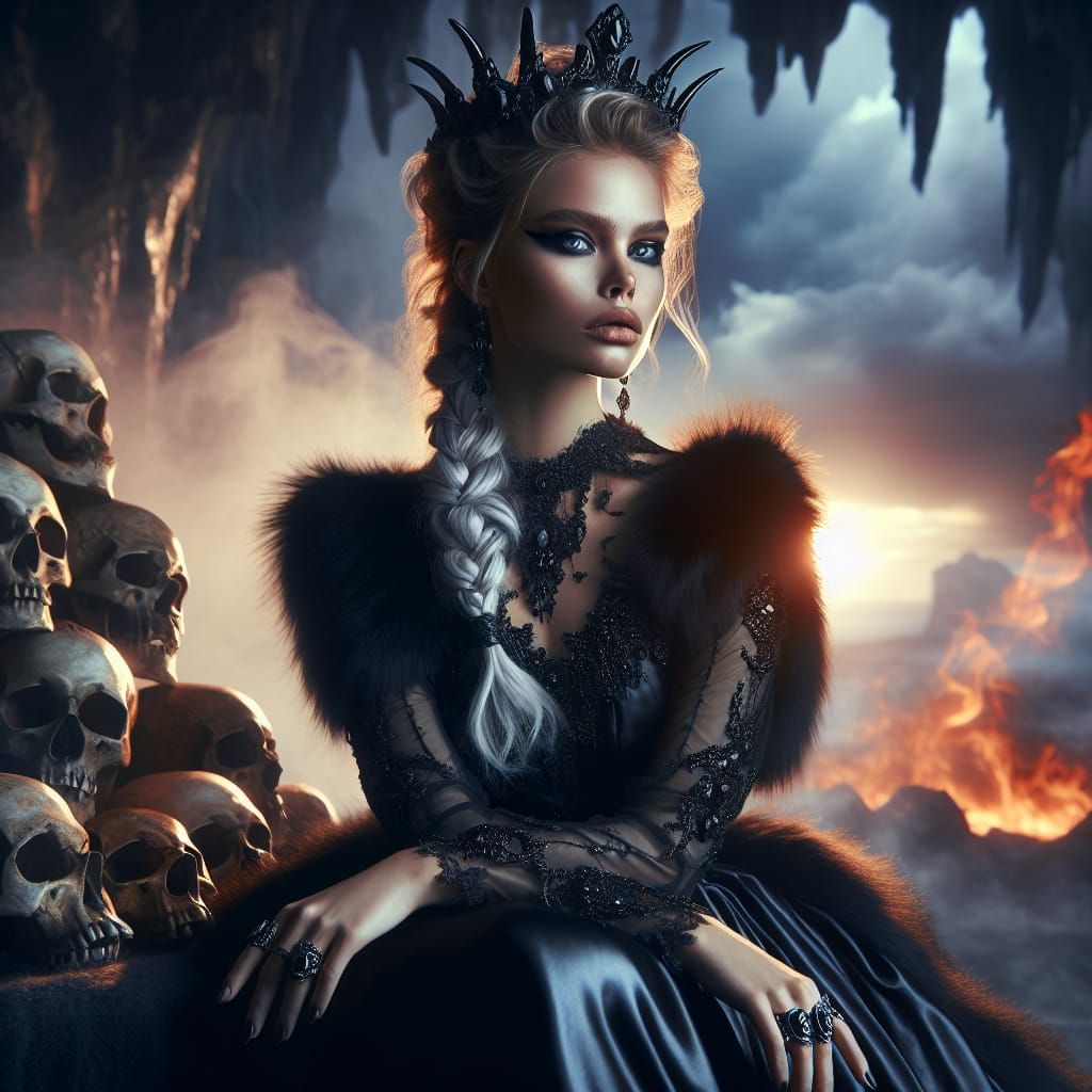 Lithuanian Goddess of Underworld in Hyperrealistic Digital A...