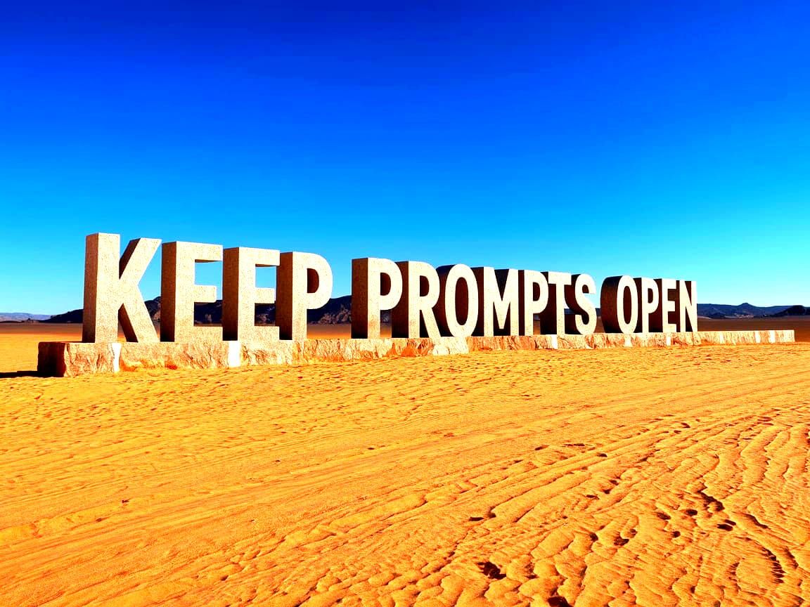 Desert Landscape with Giant Stone Letters Carved with Inspir...