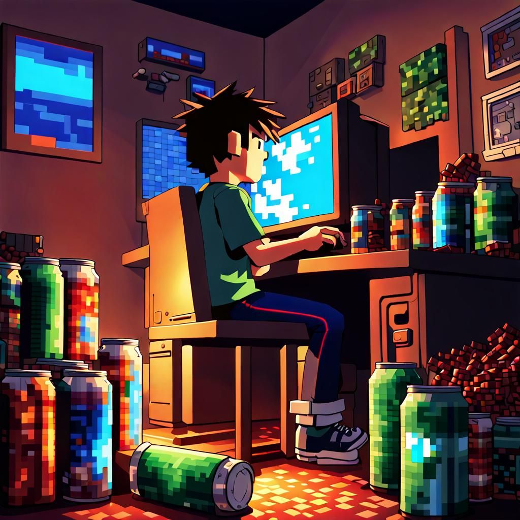 Retro Gamer Basks in Nostalgic 8-Bit Minecraft Joy