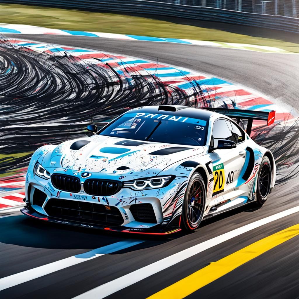 BMW M Hybrid V8 at Le Mans with Scribble Art