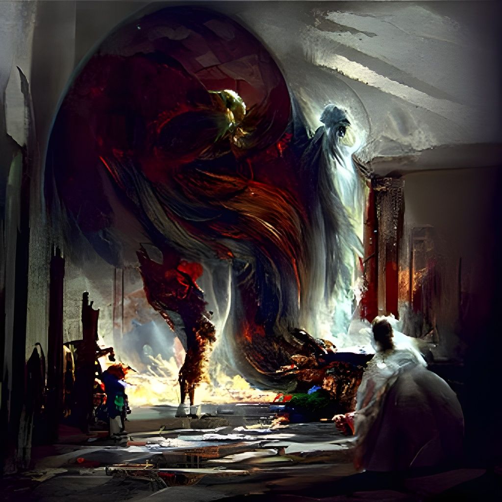 Angels and Demons Clash: A Horror Impression