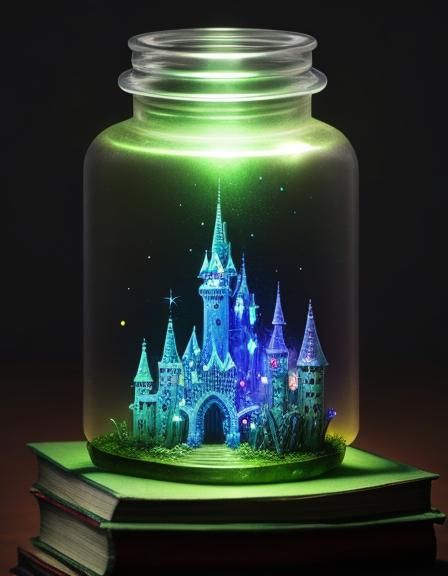 Fluorescent Miniature Kingdom in a Bottle
