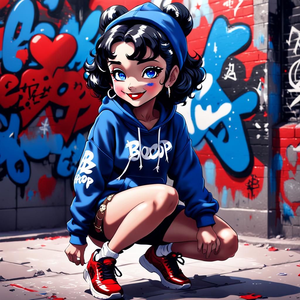 Betty Boop in Hip Hop Style Anime Art