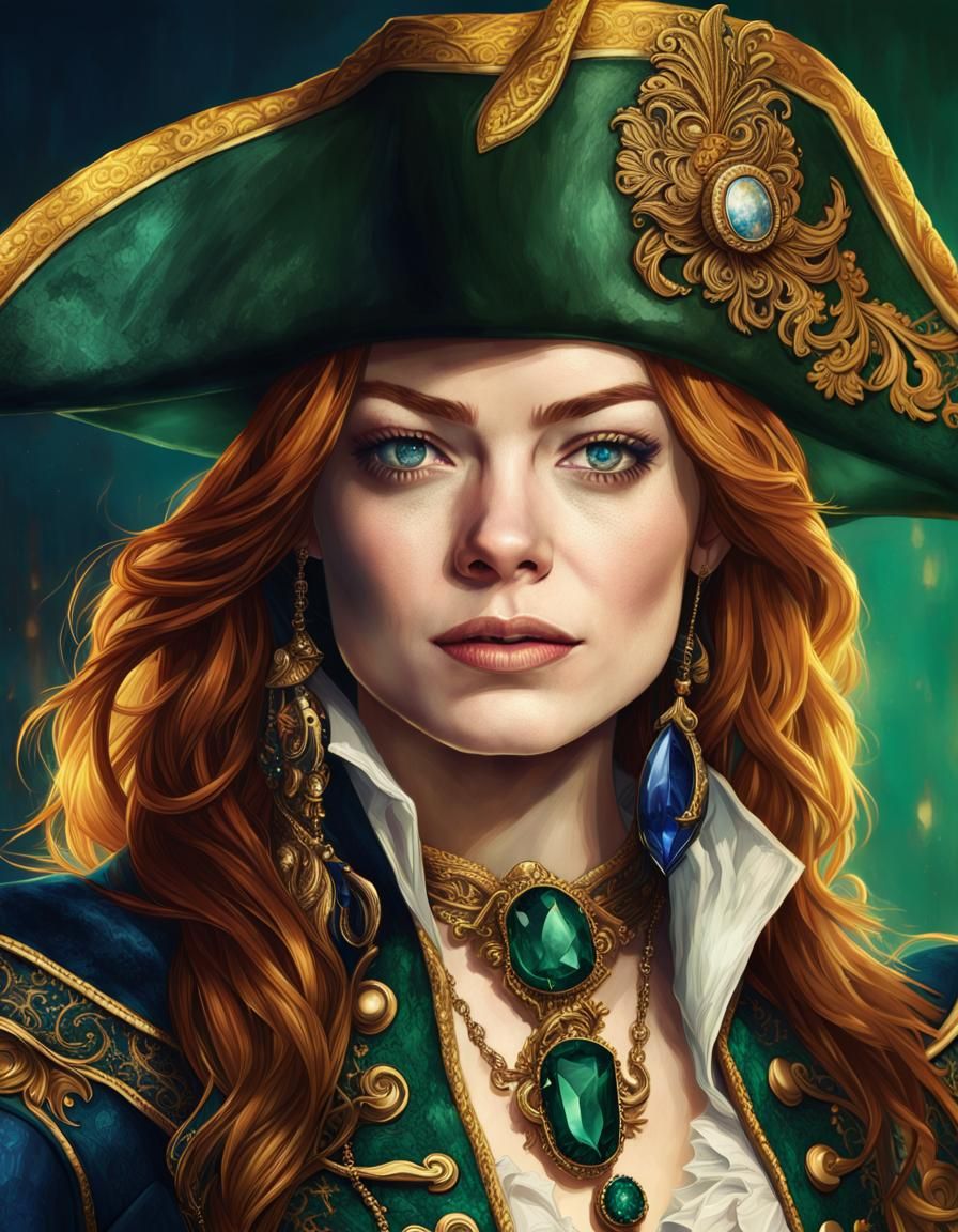 Emma Stone as Confident Pirate Captain