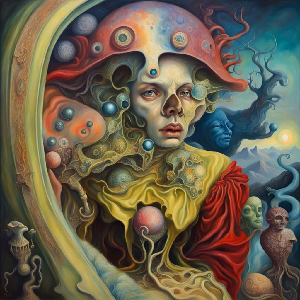 Brainiac Beauty in Otto Rapp Surrealist Style