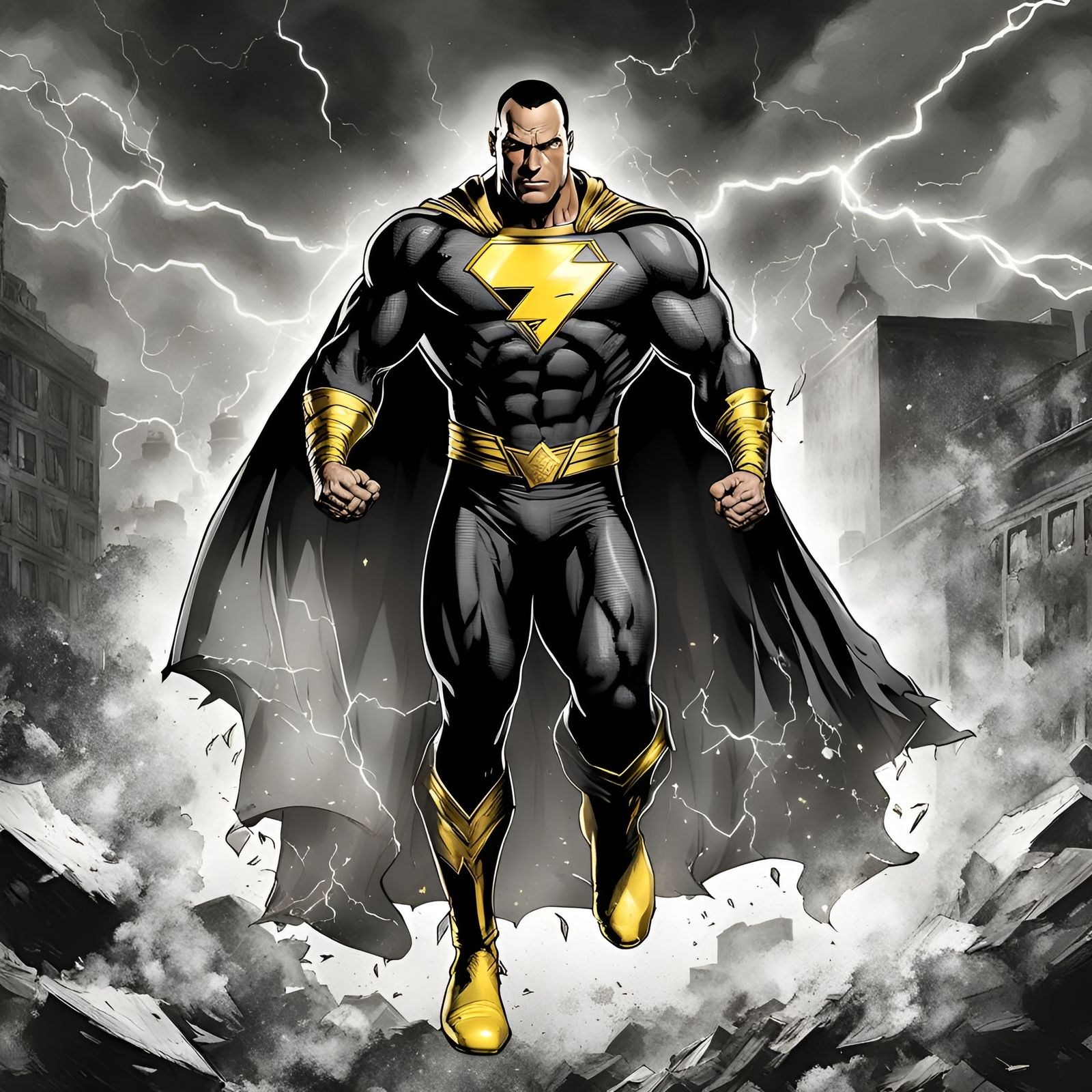 Black Adam Supervillain in DC Comics Style